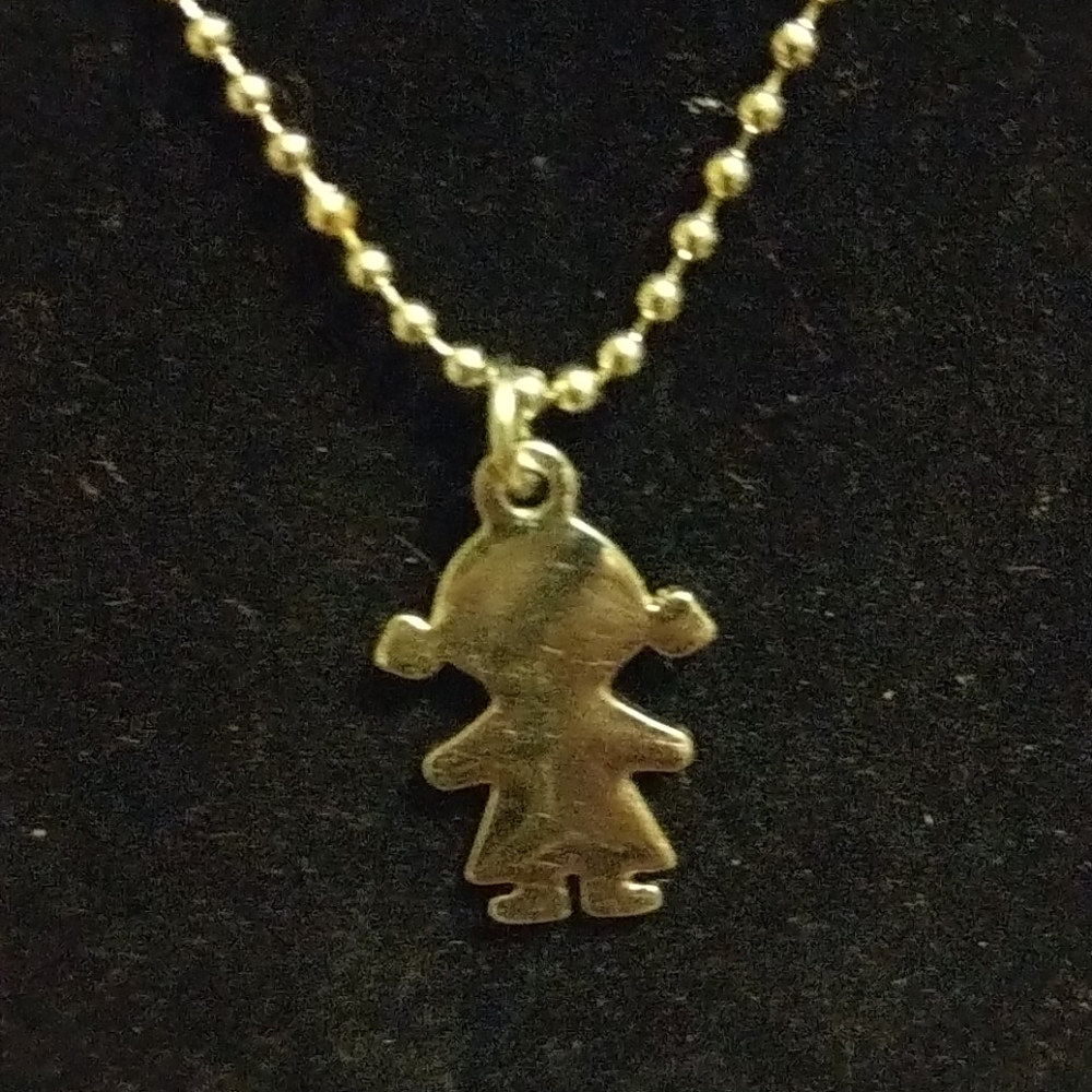 Toddler Girl necklace on 18 inch pop bead chain